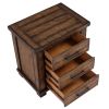 Rustic Reclaimed Solid Wood Framhouse 3 Pieces Storage Queen Bedroom Sets,Queen Bed and 2 Nightstands