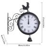 Classical Outdoor Wrought Iron Garden Clock Double-Sided Creative Fashion Wall Metal Wall Clock Chicken Bell Shape Wall Clock