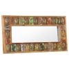 Mirror with Buddha Cladding 43.3"x19.7" Solid Reclaimed Wood