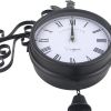 Classical Outdoor Wrought Iron Garden Clock Double-Sided Creative Fashion Wall Metal Wall Clock Chicken Bell Shape Wall Clock