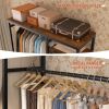 Raybee Free Standing Closet Organizer Clothes Rack Heavy Duty Clothing Rack with Shelves, Wardrobe Closet Adjustable Clothing