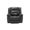 Imogen Recliner (Power Motion); Gray Leather-Aire YJ