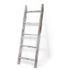 Farmhouse 4.5ft Wall Leaning Wood Blanket Quilt Storage Ladder - Vintage White