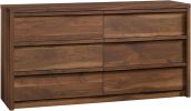 Dresser, L: 60.71" x W: 16.5" x H: 30.13", Grand Walnut Finish vanity table with drawers