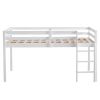 Elevated Cross Bracing Straight Ladder Twin Pine Wooden Bed White