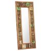 Mirror with Buddha Cladding 19.7"x43.3" Solid Reclaimed Wood