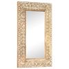 Hand-Carved Mirror 31.5"x19.7"x1" Solid Mango Wood