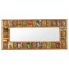 Mirror with Buddha Cladding 43.3"x19.7" Solid Reclaimed Wood