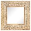 Hand-Carved Mirror 19.7"x19.7"x1" Solid Mango Wood