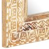 Hand-Carved Mirror 31.5"x19.7"x1" Solid Mango Wood