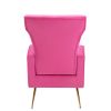 Velvet Accent Chair, Wingback Arm Chair with Gold Legs, Upholstered Single Sofa for Living Room Bedroom