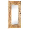 Hand-Carved Mirror 31.5"x19.7"x4.3" Solid Mango Wood