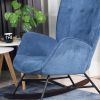 Upholstered Rocking Chair Rocker for Living Room Bedroom, Blue