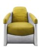 Brancaster Accent Chair; Yellow Top Grain Leather & Aluminum