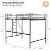 VINGLI Loft Bed Full Size with Flat Rungs for Adults, Kids and Young Teens, No Box Spring Required,Heavy Duty Metal Slat Support