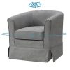 Tucker 28" Steel Gray Woven Fabric Swivel Barrel Chair