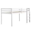 Elevated Cross Bracing Straight Ladder Twin Pine Wooden Bed White