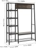 3 in 1 Metal Hall Tree; Freestanding Closet Organizer with Shelves and Shoe Rack