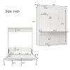 Queen Size Murphy Bed, 68-inch Cabinet Bed Folding Wall Bed with Desk Combo Perfect for Guest Room,Study, Office,White(old sku:BS311491AAC)