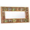 Mirror with Buddha Cladding 43.3"x19.7" Solid Reclaimed Wood