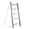 Farmhouse 4.5ft Wall Leaning Wood Blanket Quilt Storage Ladder - Vintage White