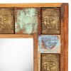 Mirror with Buddha Cladding 19.7"x19.7" Solid Reclaimed Wood