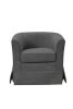 Tucker 28" Gray Woven Fabric Swivel Barrel Chair