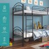 Bunk Beds Frame Twin Over Twin, Convertible Into 2 Individual Metal Bed Frame, Removable Ladder & Safety Guard Rail (Black)