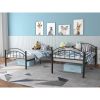 Bunk Beds Frame Twin Over Twin, Convertible Into 2 Individual Metal Bed Frame, Removable Ladder & Safety Guard Rail (Black)