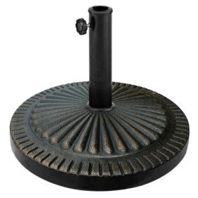 Patio Heavy-Duty Outdoor Stand Bronze Umbrella Base (Color: Bronze)