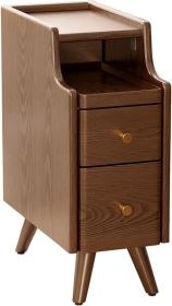 Nightstand, Solid Wood Nightstands with Drawers, Nightstand (Color: Walnut)