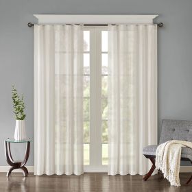 Solid Crushed Curtain Panel Pair(2 Pcs Window Panels) (Color: as Pic)