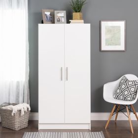 Armoire, 32"W x 35"H x 20"D White Wardrobe Closet & Cabinet - Functional Clothes Storage with Hanging Rail, Armoire Wardrobe (Color: White)