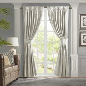 Pleat Curtain Panel with Tieback (Only 1 Pc Panel) (Color: as Pic)