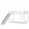 Metal Bunk Bed with Slide, Twin over Twin