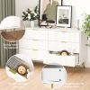 White Dresser, Modern 6-Drawer Dresser for Bedroom with Gold Handles, Wide Chest of Drawers for Living Room