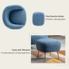 Orisfur. Modern Comfy Leisure Accent Chair, Teddy Short Plush Particle Velvet Armchair with Ottoman for Living Room