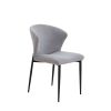 Dining Chairs set of 2, Upholstered Side Chairs, Adjustable Kitchen Chairs Accent Chair Cushion Upholstered Seat with Metal Legs for Living Room Grey