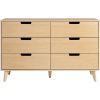 Modern 6-Drawer Dresser Bedroom Storage Organizer, 52 Inch, Riviera Cut-Out