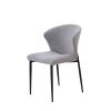 Dining Chairs set of 2, Upholstered Side Chairs, Adjustable Kitchen Chairs Accent Chair Cushion Upholstered Seat with Metal Legs for Living Room Grey