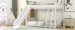 Metal Bunk Bed with Slide, Twin over Twin