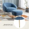 Orisfur. Modern Comfy Leisure Accent Chair, Teddy Short Plush Particle Velvet Armchair with Ottoman for Living Room