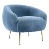 Orisfur. Modern Comfy Leisure Accent Chair, Teddy Short Plush Particle Velvet Armchair with Ottoman for Living Room